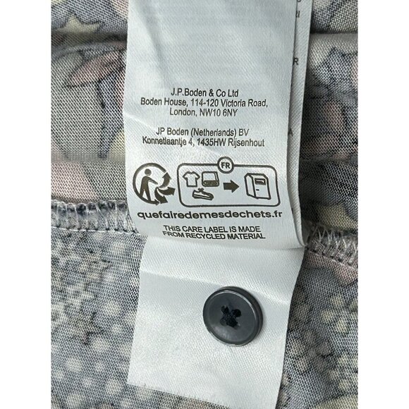 Boden Dress US Size 12L Olive Floral Button Front Pockets Cotton Modal Retro - Picture 8 of 16